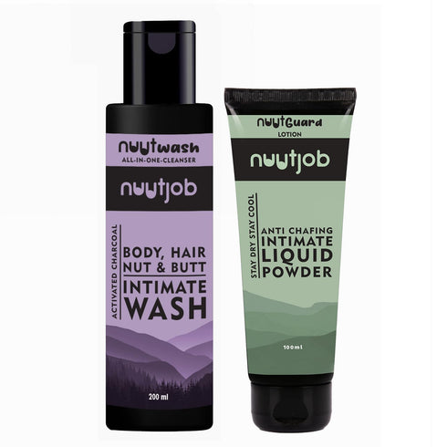 Men Intimate Wash & Hygiene 300ml Combo Pack | Intimate Liquid Powder with Plant Extracts, Paraben Free