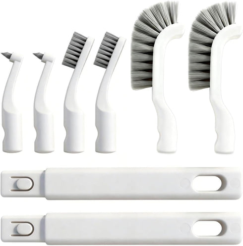 Kuaquetto Small Scrub Brush, Hard Bristle Crevice Cleaning Brush Set with 6Pcs Brush