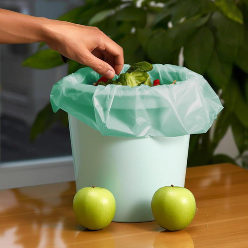 AYOTEE Compostable Trash Bags, 1.2 Gallon, 150 Packs, Small Biodegradable Bags for 1-2 Gallon Trash Cans