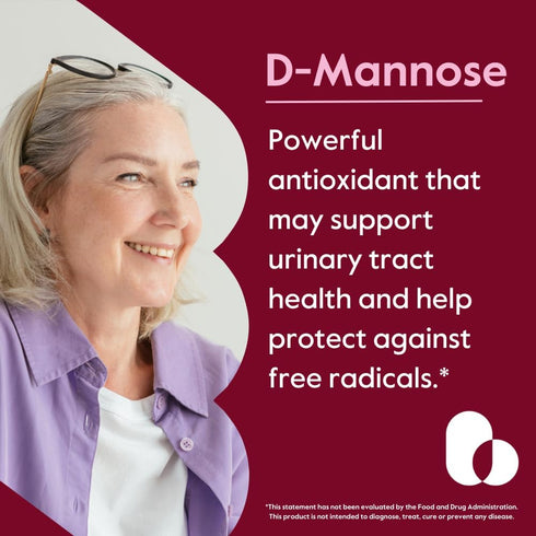 BESTVITE D-Mannose 500mg, 240 Vegetarian Capsules - No Stearates, Fillers, Vegan, Non-GMO, Gluten Free