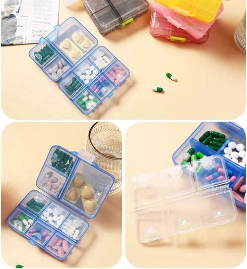 Wopanxye Travel Medicine Pill Organizer, Daily Pill Box Purse Pocket, Weekly AM PM Medication Reminder Planner, Cute