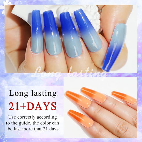 MIZHSE Mood Temperature Color Changing Nail Polish Set, Glow in the Dark Gel Polish, 8 Colors for Nail Art DIY