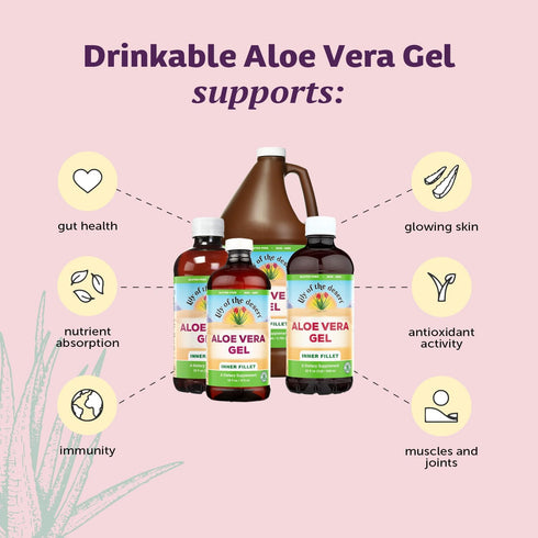 Lily Of The Desert Aloe Vera Gel - Inner Fillet Filtered Aloe Vera Drink with Natural Vitamins, 32 Fl Oz