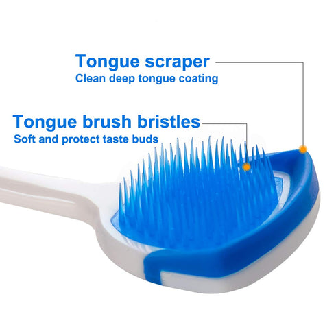 Tongue Brush, Tongue Scraper, Tongue Cleaner, 3 Pack (Black, Blue, Green)