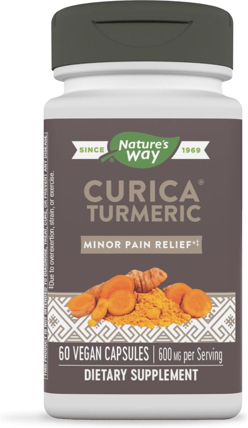 Nature's Way Curica Turmeric Minor Pain Relief, Max Bioavailability, Vegan, 60 Capsules