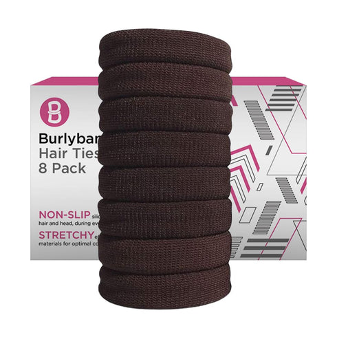 Large Hair Ties for Thick Hair, Non-Slip Seamless Ponytail Scrunchies, Brown, 8 Pcs