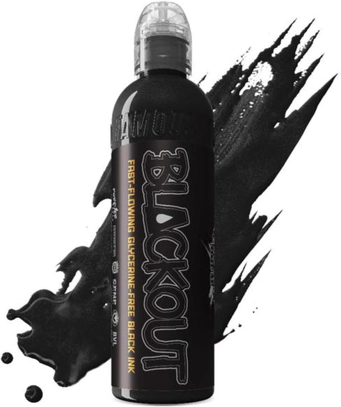 World Famous Tattoo Ink - Blackout Black, Ultra-Thin Black Tattoo Ink for Lining, Shading & Portrait Work