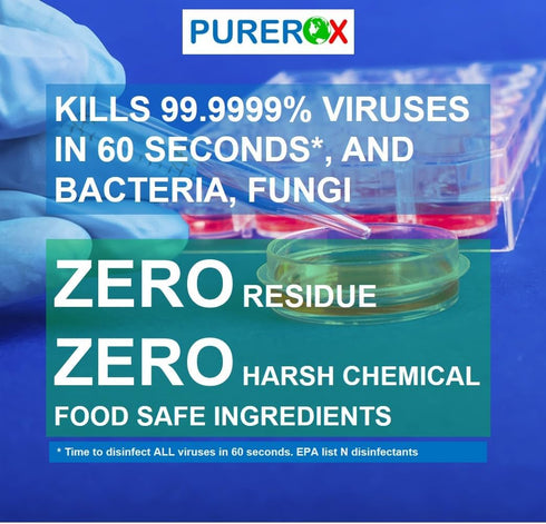 disinfectant (3.4oz, 2pk) TSA Approved travel size. Eliminate 99.9999% viruses Norovirus, MRSA, Fungus, Bacteria. Hospital Grade. Safe for Use Anywhere. No residue. Suitable for All Surfaces.