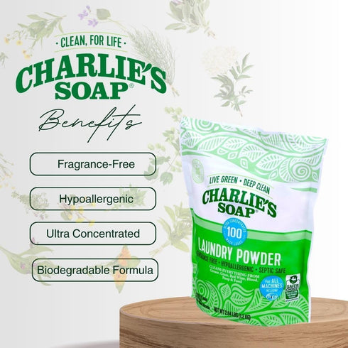 Pack 32 Oz, (100 (Pack 2) Charlies Soap Baby Variety Pre Spray Laundry Powder Load), Bundle