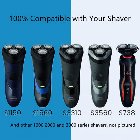 SH30 Replacement Heads for Philips Norelco Series 3000, 2000, 1000 Shavers, Compatible with ComfortCut Blades