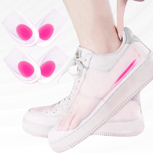 Heel Cups Gel Cushion Pads for Spur Relief, Heel Pain Shock Absorbing Support, Shoe Pads for Women Size 9-13, 2 Pairs