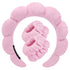 Spa Headbands for Washing Face, Makeup Skincare Wristband Set, Soft Terry Towel Cloth Hairband for Women (Pink).