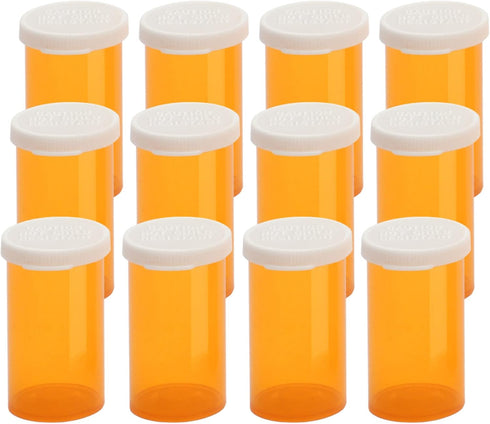 Empty Plastic Pill Bottles with Easy Open Caps (Not Child Resistant), Clear Containers for Prescription Medication