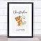 The Card Zoo New Baby Birth Details Christening Nursery Bear Initial C Keepsake Gift Print