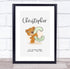 The Card Zoo New Baby Birth Details Christening Nursery Bear Initial C Keepsake Gift Print