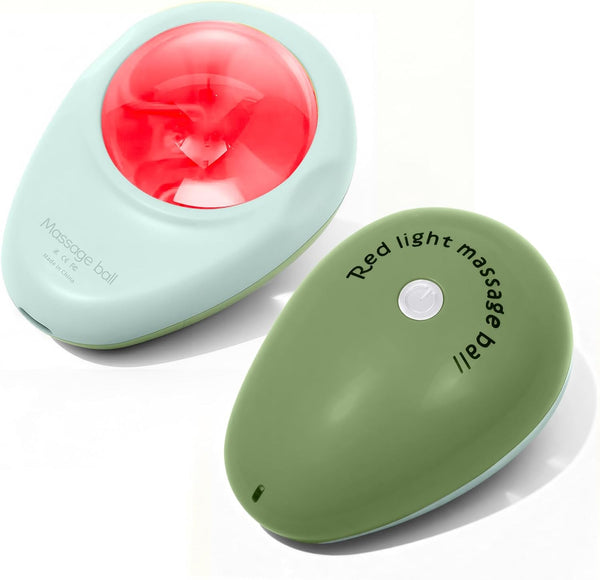 Red Light Vibrating Massage Ball - Handheld Trigger Point Tool for Deep