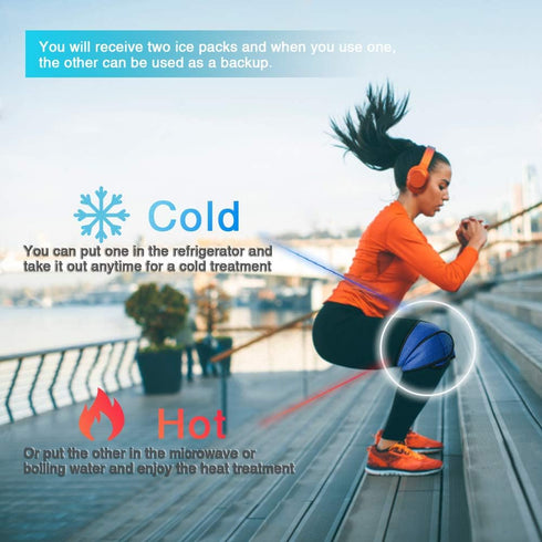 Knee Ice Pack for Injury - Reusable Hot Cold Gel Pack for Swelling and Pain Relief