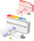 White/Pink Weekly Pill Organizer Set 2 Times a Day - Am Pm