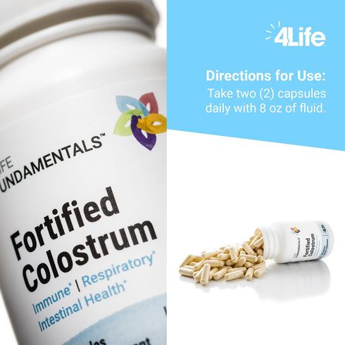 4Life Fortified Colostrum - Immune, Digestive, and Respiratory Support, 60 Capsules.