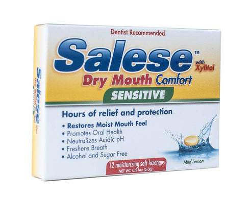 Salese Sensitive Dry Mouth Relief, Xylitol, Time Release, Oral Health Lozenges, Mild