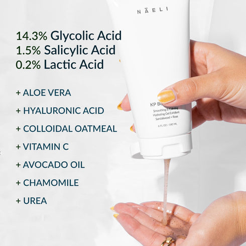 Keratosis Pilaris & Acne Exfoliating Body Wash Cleanser - 14% Glycolic & Salicylic Acid, 6 Oz