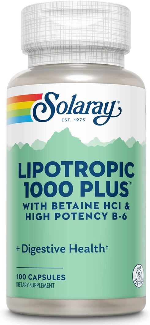 Lipotropic 1000 Plus Vitamin Capsules, SOLARAY, 100 Count