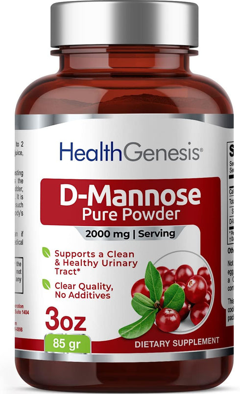 D-Mannose Pure Powder, 2000 mg, 3 oz, Supports Urinary Bladder Tract Health