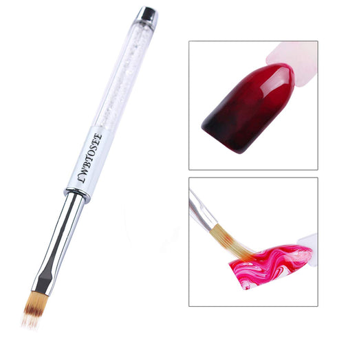 LWBTOSEE 5PCS Nail Ombre Brush Set, Nail Art Painting Pen Brush for UV Gel Polish Gradient Color