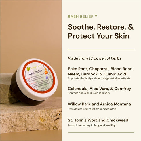 Nature's Rite Herbal Rash Cream - Calming and Nourishing with All-Natural Ingredients - Ideal for All Skin Types