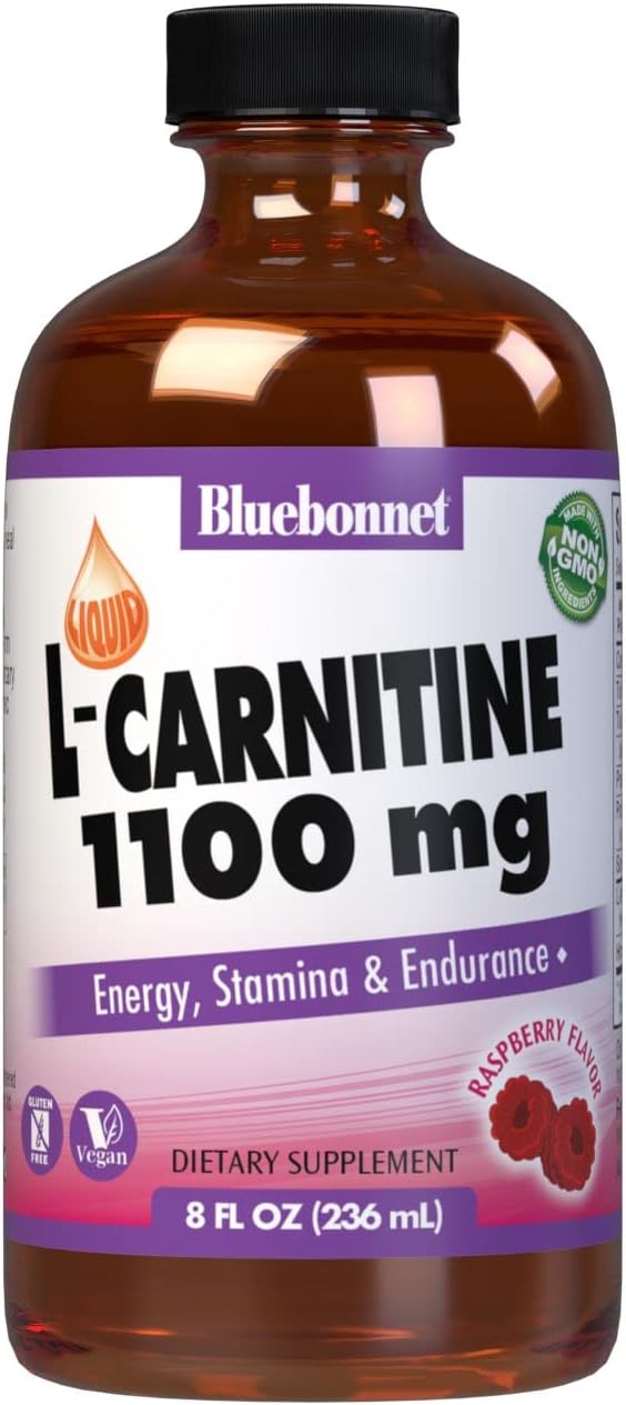 Bluebonnet Liquid L-Carnitine, 1100 mg, Raspberry, 8 Fluid Ounce
