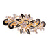 Women's Multilayered Peacock Shaped Rhinestone French Barrette Hair Clip, Black
