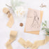 Socomi Champagne Handmade Fringe Chiffon Silk Ribbon - 1-3/4" x 7Yd, 4 Rolls for Wedding Invitations
