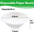 100 Pack White Disposable Paper Bowls,8oz Natural Compostable Bowls,Eco-friendly Paper Biodegradable Bowls for Party,Salad,Dessert by Haawooky