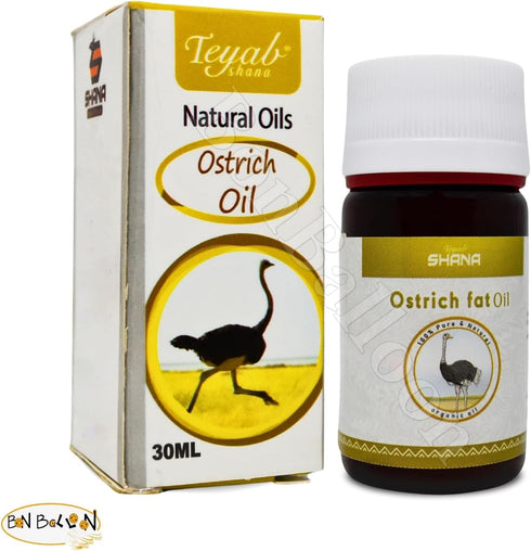Shana Natural Oils Cold Pressed Ostrich Oil, Pure for Skin, Body, Hair, Food, No Additives, Non-GMO, Kosher (1 Pack)
