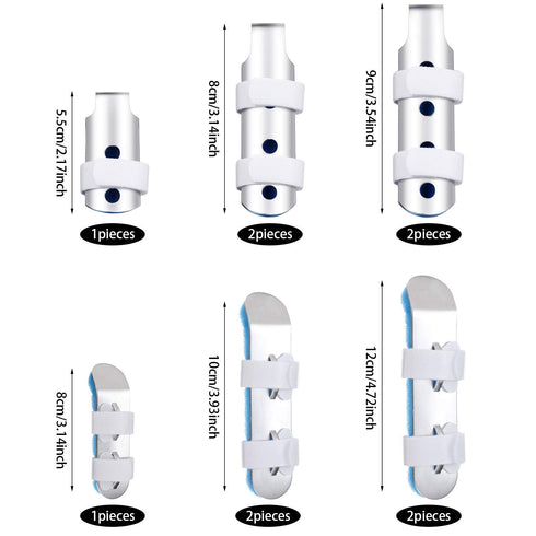 BBTO 10 Pieces Finger Splint, Metal Finger Support Knuckle Stabilizer with Soft Foam Interior, 3 Sizes.