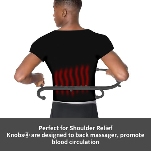 Back and Neck Massager - Deep Tissue Pain Relief, Upgraded Full Body Trigger Point Massage Tools (Black)