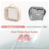 PACKISM Floral Texture Lace TSA Approved Toiletry Bag - 180° Large Opening Clear Makeup Bags for Traveling, Beige