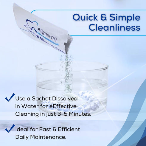 Retainer Cleaning Crystal for Clear Aligners and Retainers - Compatible with Aligners, Nightguards, 50 Packets