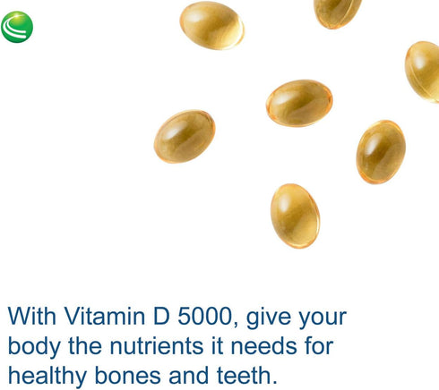 Nutra BioGenesis Vitamin D 5000 - Vitamin D3 5000 IU for Calcium Absorption and Immune Function - 90 Softgels