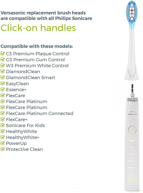 Replacement Toothbrush Brush Heads Compatible with Philips Sonicare - 10 Pack for Snap-On System, Precision Cleaning