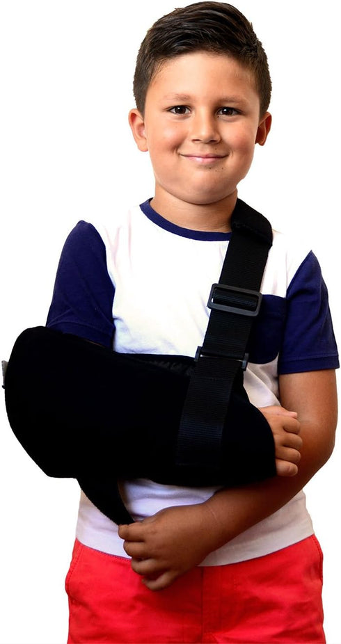 Soles Pediatric Arm Sling, Small, Black, with Padded Shoulder Strap