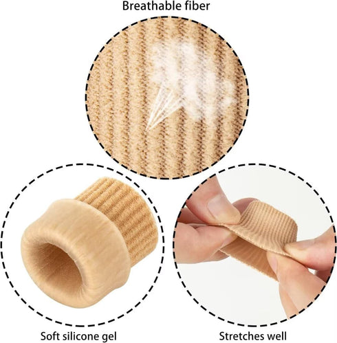 YEAJOIN 42PCS Hammer (5 Toe Sleeve Protectors Toe Cushion Tube Soft Gel Corn Pads Protectors, Toe Spacers for Bunion