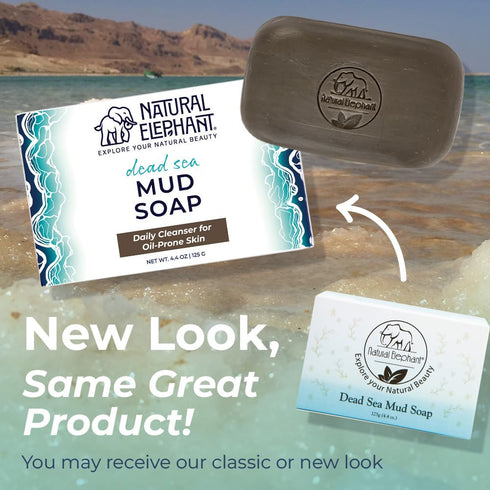 Natural Elephant Dead Sea Mud Soap 4.4 oz (125 g) – All-Natural Face and Body Cleanser with Mineral-Rich Mud