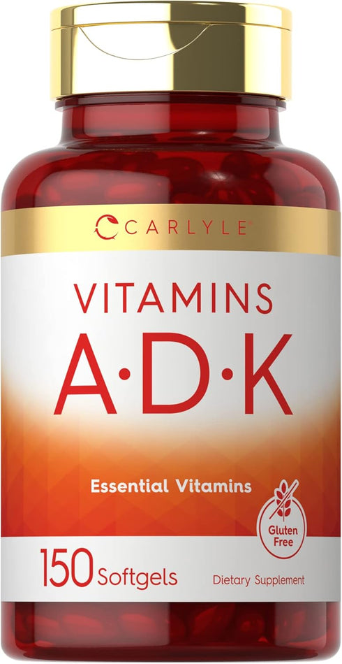 Carlyle Vitamin ADK, 150 Softgels, Non-GMO, Gluten Free Dietary Supplement