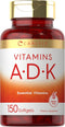Carlyle Vitamin ADK, 150 Softgels, Non-GMO, Gluten Free Dietary Supplement