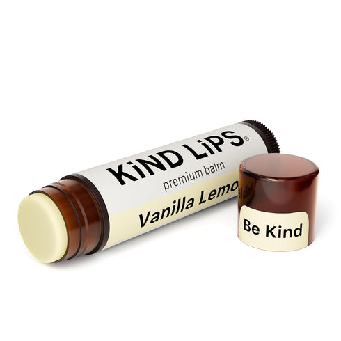 Kind Lips Vanilla Lemon Lip Balm 5-Pack - USDA Organic, Natural Chapstick Alternative for Dry Lips, Gluten-Free