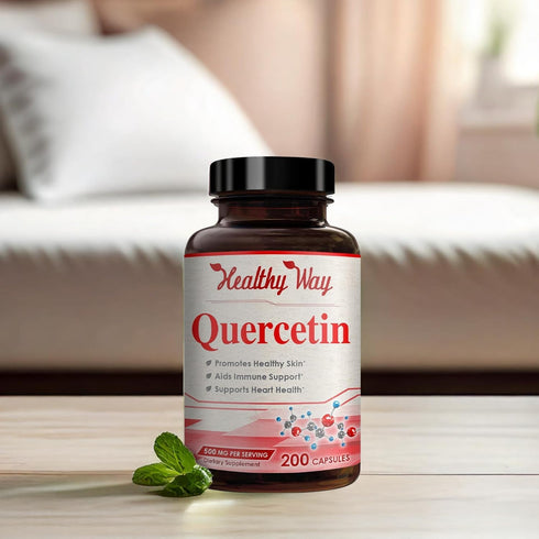 High Strength Quercetin 500mg Capsules, Powerful Antioxidant Supplement for Heart, Skin, Brain & Immune Support (200