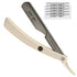 Parker PTW Professional Straight Razor with Replaceable Blades, Stainless Steel Design + 5 Platinum Half Blades