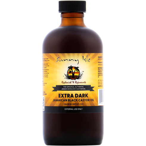 Sunny Isle Extra Dark Jamaican Black Castor Oil, 8 fl. oz. | 100% Natural High Potency Hair & Scalp Treatment