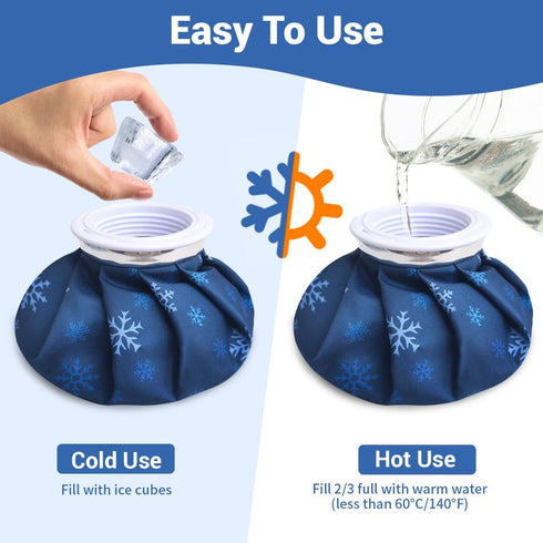 NEWGO Ice Pack, Small Reusable Ice Bag for Injury, Fillable Hot Water Bag for Pain Relief, Swelling, Bruises, Sprains